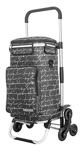 Rubberneck Carrito de la Compra Plegable con 6 Ruedas, Bolsa Isotérmica y Asa Ajustable, Negro